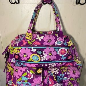 Vera Bradley quilted messenger-style diaper bag in the "Flutterby" pattern